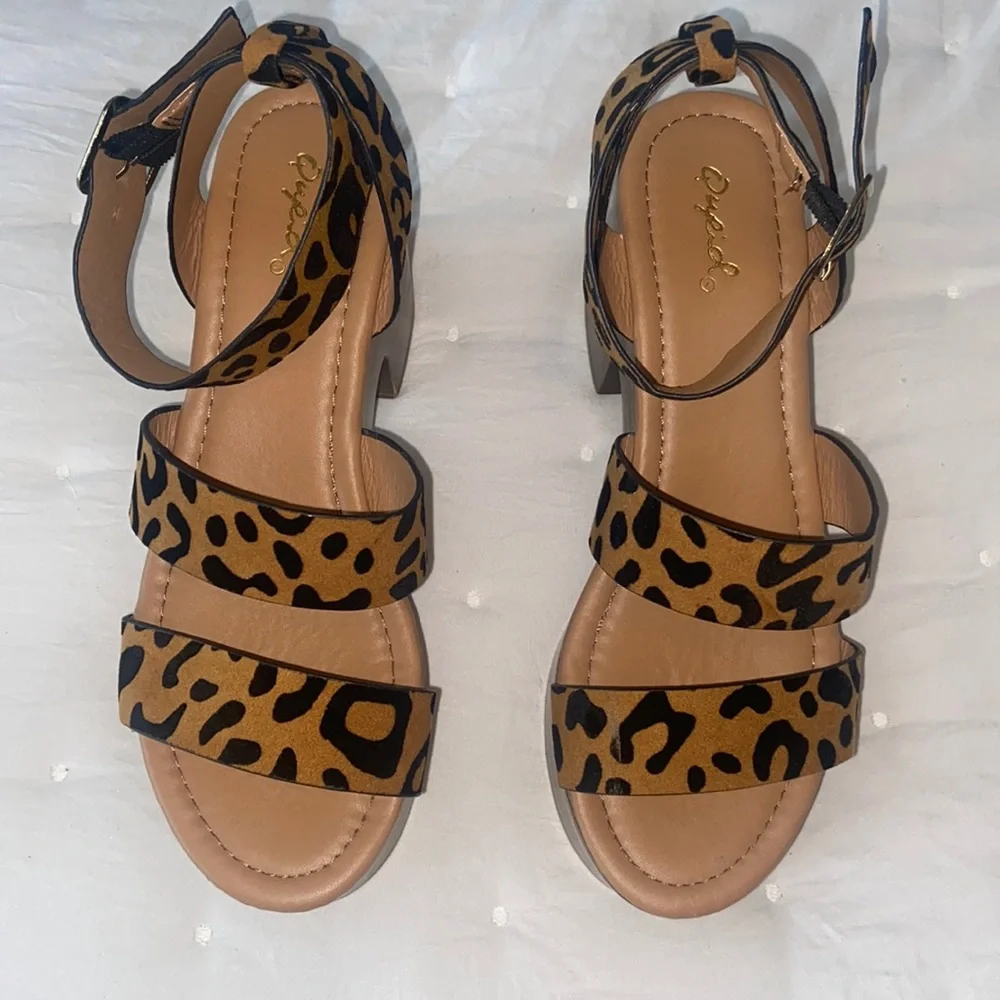 Quipd Leopard Clog Platform Sandal